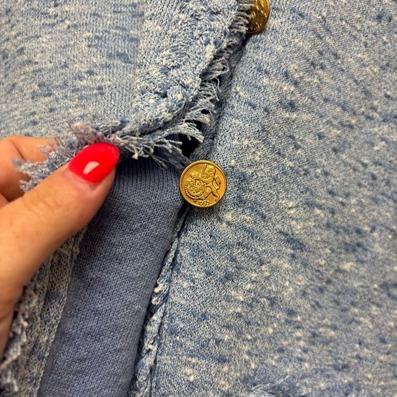 J. Crew Marled Fringe-Trim Sweater Lady Jacket - Picture 10 of 13